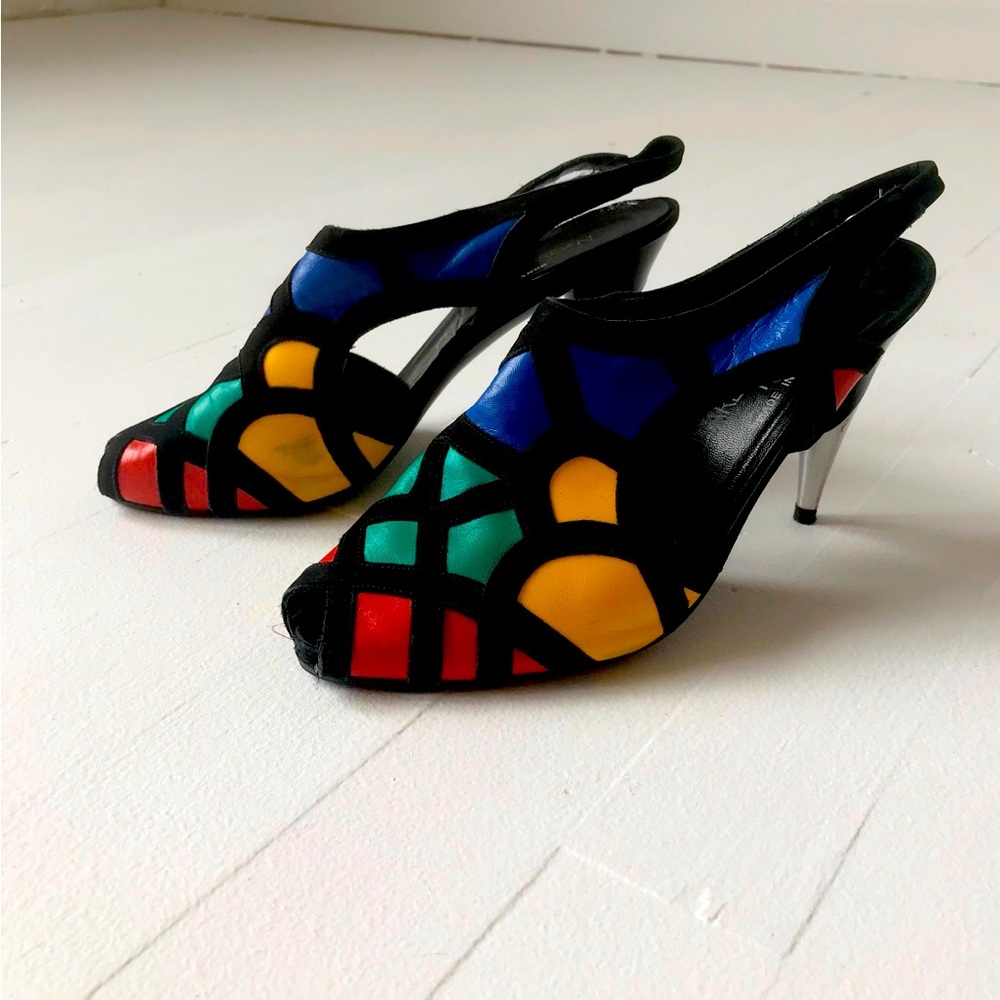 Colorful Charles Jourdan Slingback Heel with Peep Toe